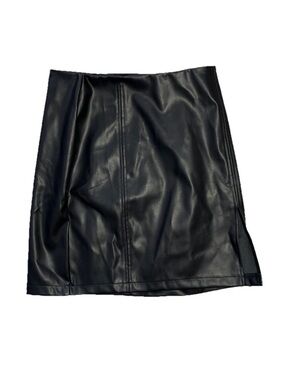 NWT Women's Black High Waist Faux Leather Party Mini Skirt Mangopop Size XS